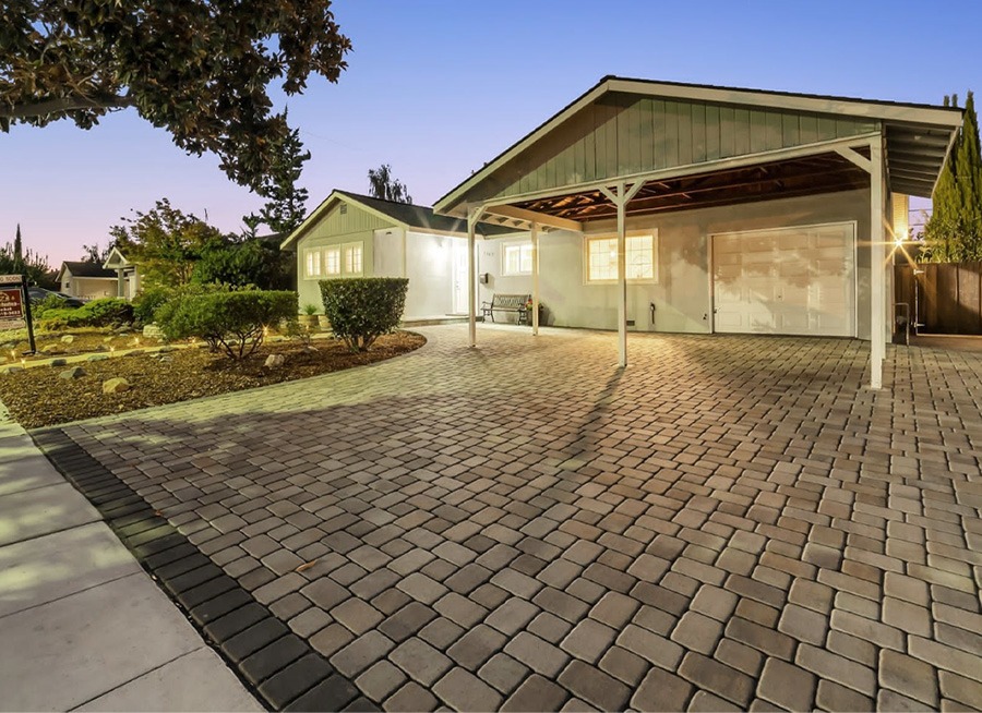 Paver driveway design created and installed by Opulands.