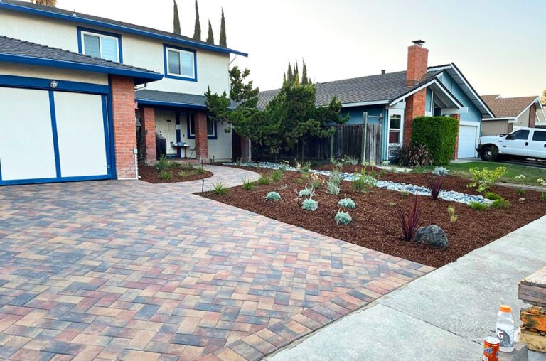 beautiful colored driveway pavers