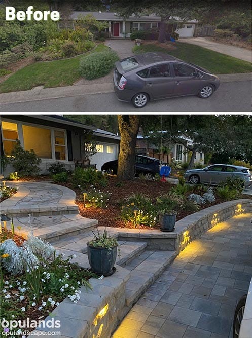 before front yard landscaping remodel san jose | Opulands Landscape Design & Construction