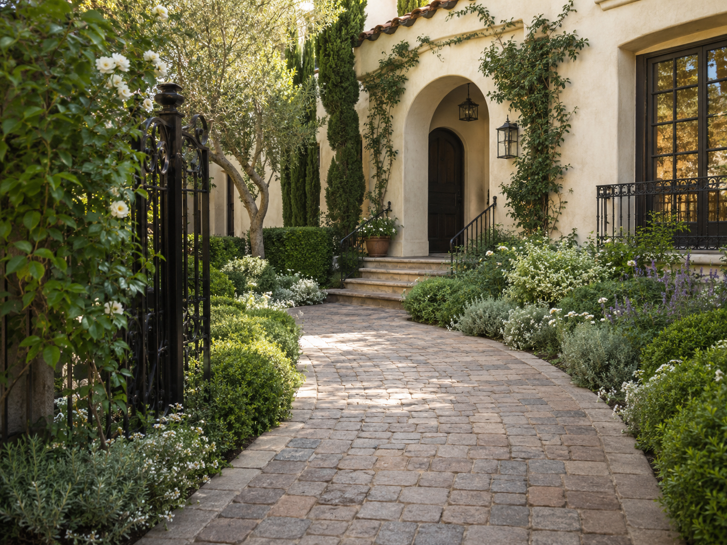 cobblestone paver walkway | Opulands Landscape Design & Construction Cobblestone paver walkway