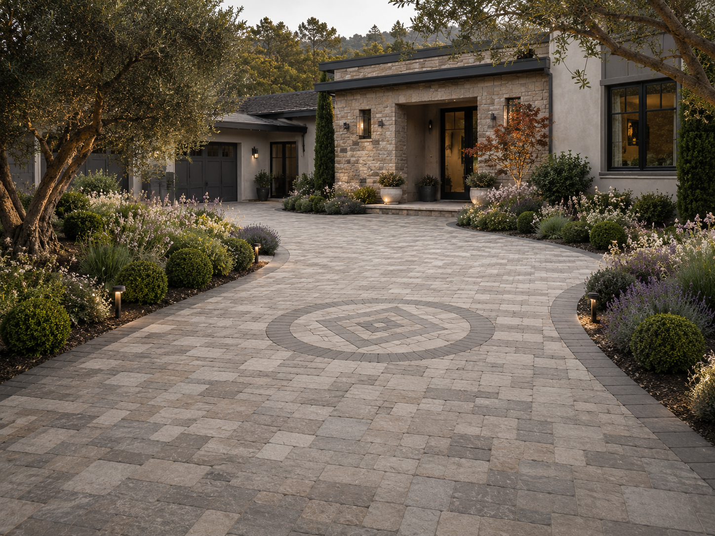 mixed tone paver driveway | Opulands Landscape Design & Construction Mixed tone paver driveway