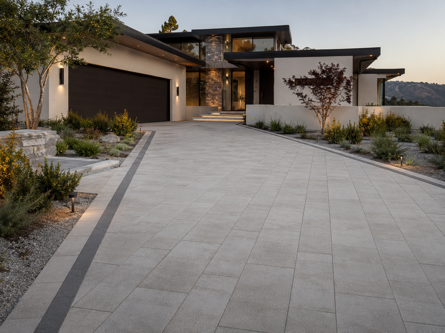 modern paver driveway | Opulands Landscape Design & Construction Modern paver driveway