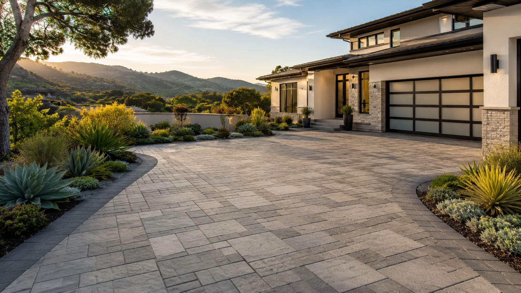Paver driveway install for residental home