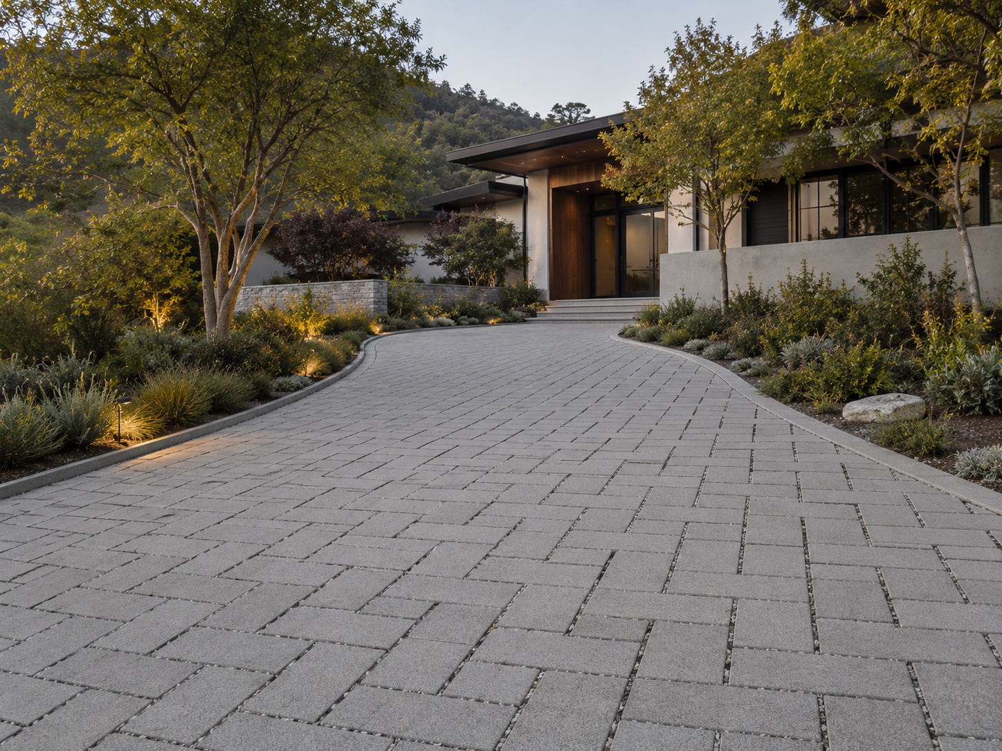 permeable paver driveway | Opulands Landscape Design & Construction Permeable paver driveway