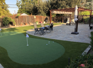 Putting green backyard remodel